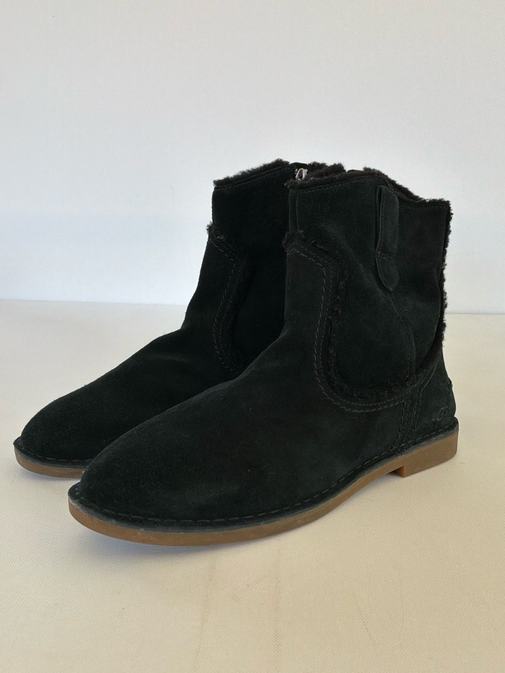 UGG Black Shearling-Lined Boot Interior Detail